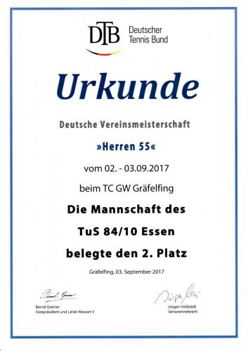 Deutsche Vereinsmeisterschaft Herren55 2017